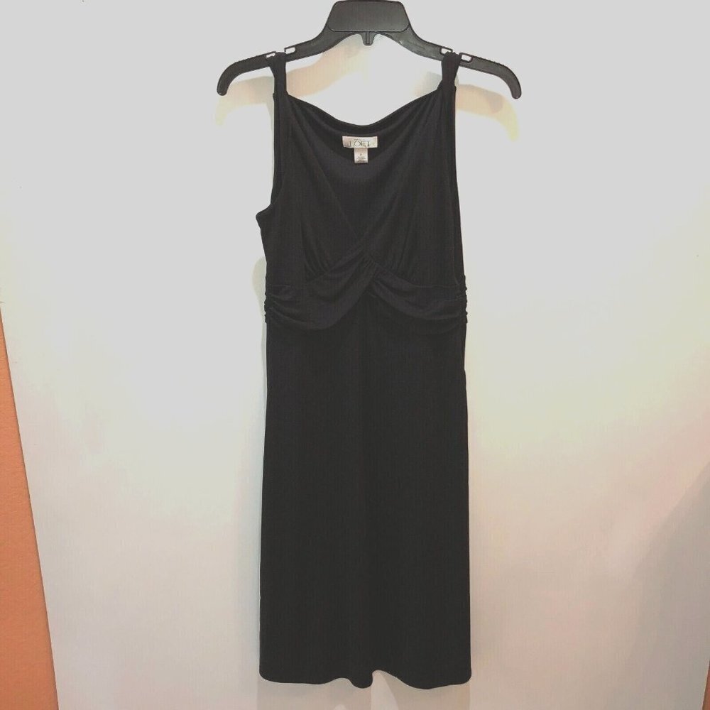 Ann Taylor LOFT Womens Size 6 Black Ruched Little Black Dress LBD